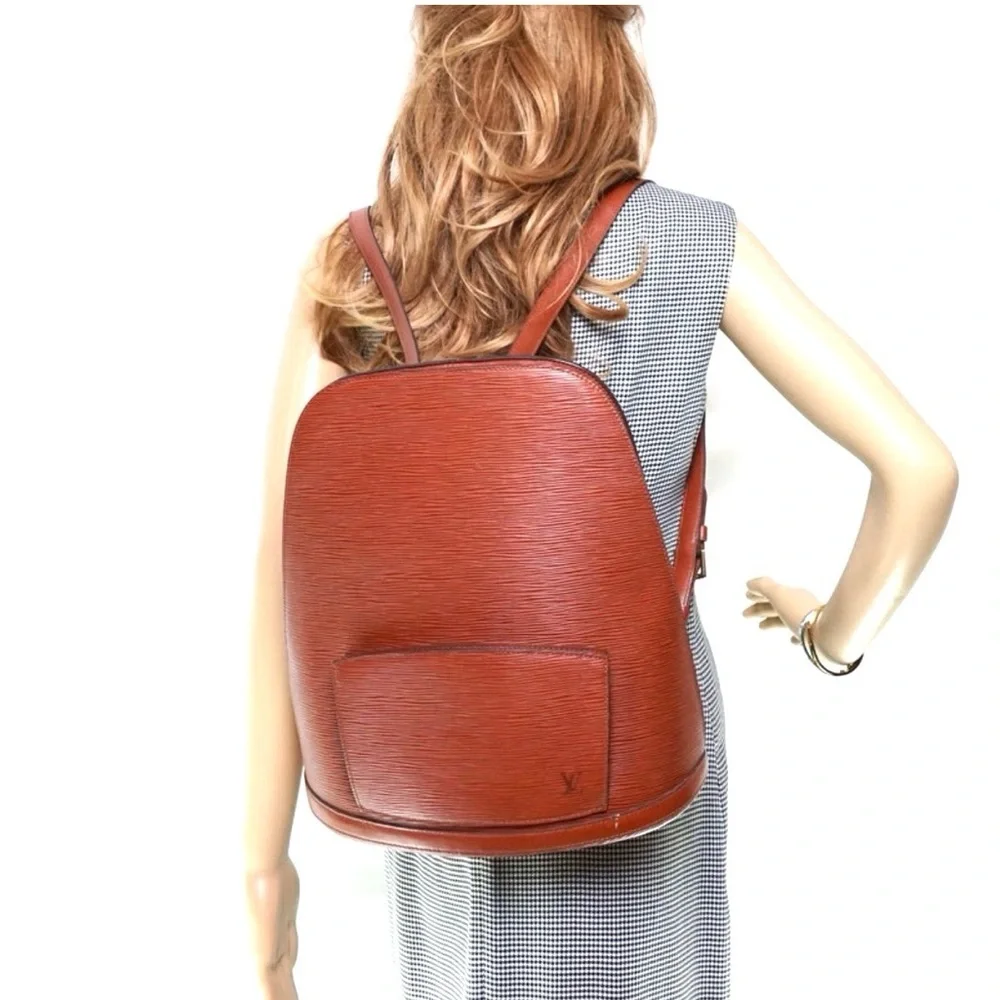 Authentic Louis Vuitton Epi Gobelin Backpack M52293 brown Epi leather